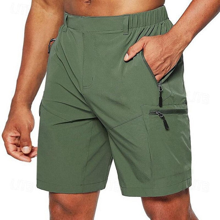Casual heren zomerbroek, ademend en comfortabel polyester, perfect voor warme dagen en vrije tijd.