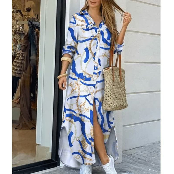 Comfortabele lange street style damesjurk, modieus design perfect voor een casual look.