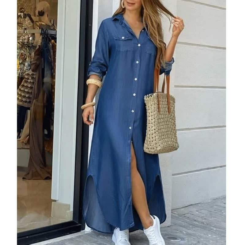 Elegante lange dames zomerjurk, street style kleding ideaal voor strand en vrije tijd.