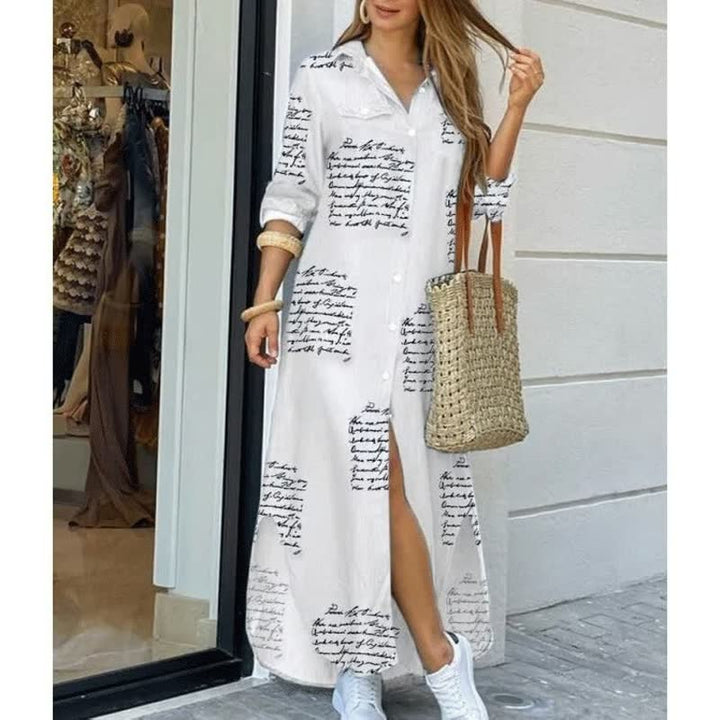 Modieuze & comfortabele lange damesjurk, perfecte street style outfit voor elke dag.
