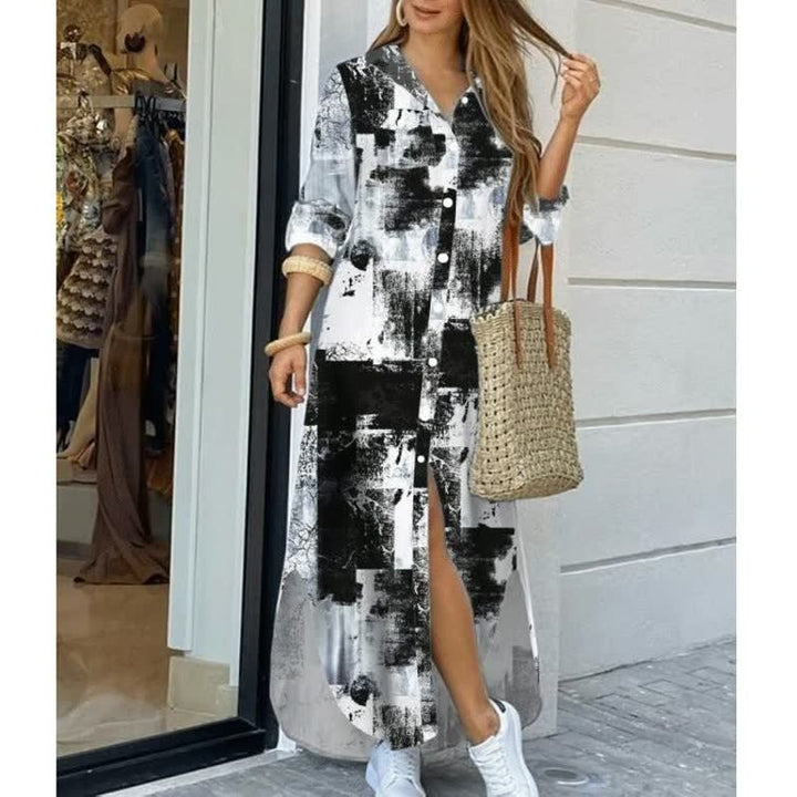 Relaxte pasvorm lange damesjurk, street style fashion voor een elegante casual look.