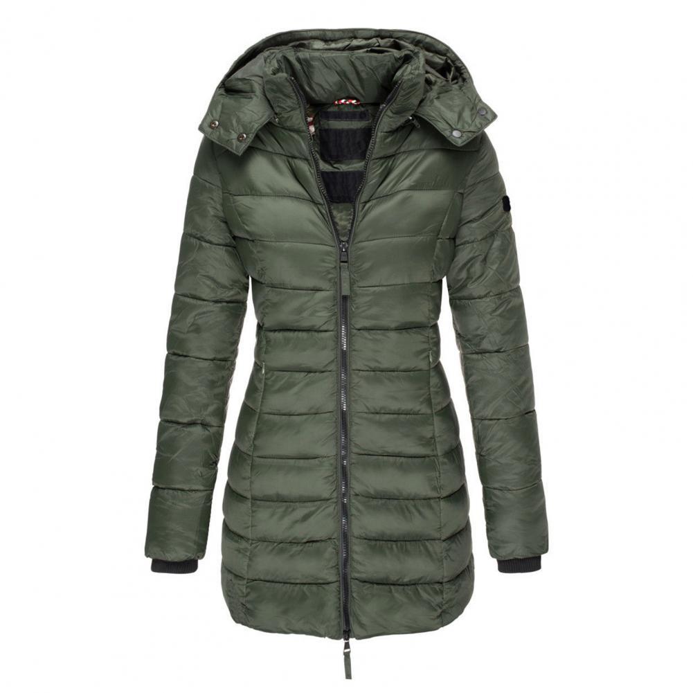 Kaki Mylenes damesjas, een comfortabele en warme jas voor de herfst.