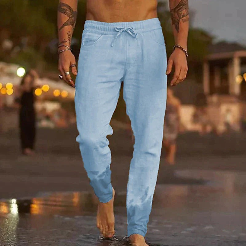Ademende heren zomerbroek voor vakantie en strand, biedt optimaal comfort en bewegingsvrijheid.