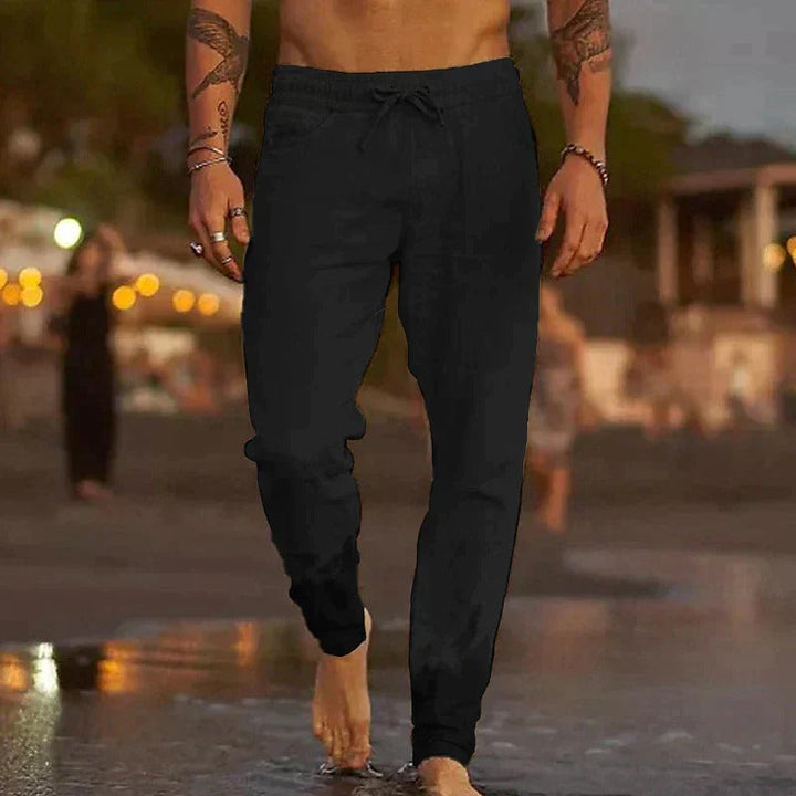 Losse pasvorm herenbroek, zeer comfortabel en ademend, perfecte casual zomerbroek voor heren.