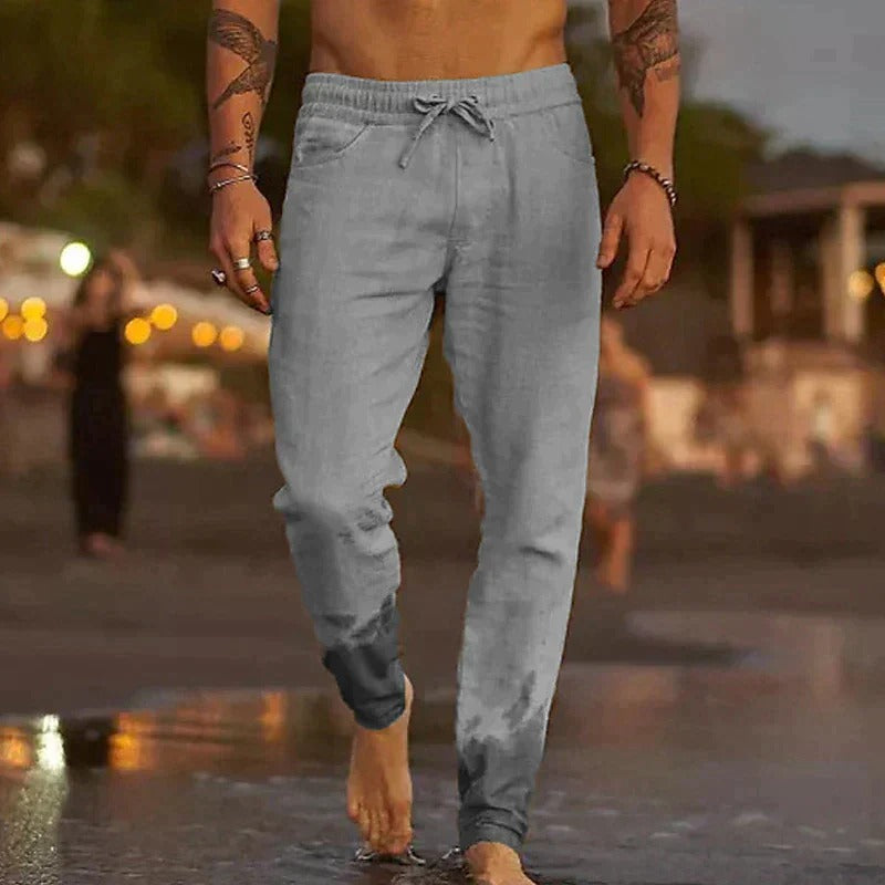 Zachte, lichtgewicht heren zomerbroek van ademend materiaal. Perfect als casual broek voor heren.