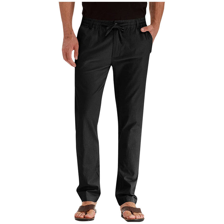 Gevouwen heren comfortabele zomerbroek, stijlvol en veelzijdig, klaar voor je zomerse avonturen.