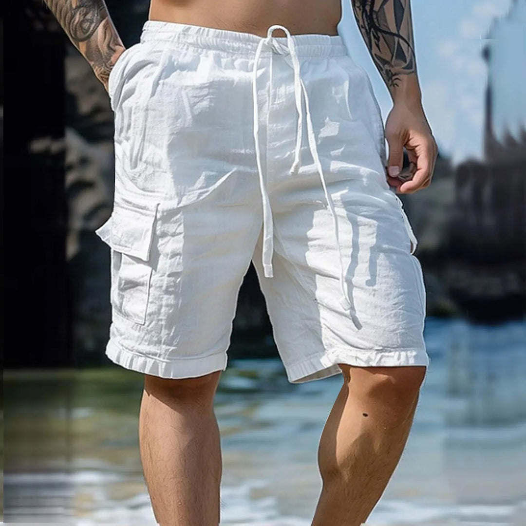 Comfortabele luchtige heren zomershorts met wijde pijpen en koordsluiting, ideaal voor casual dagen.