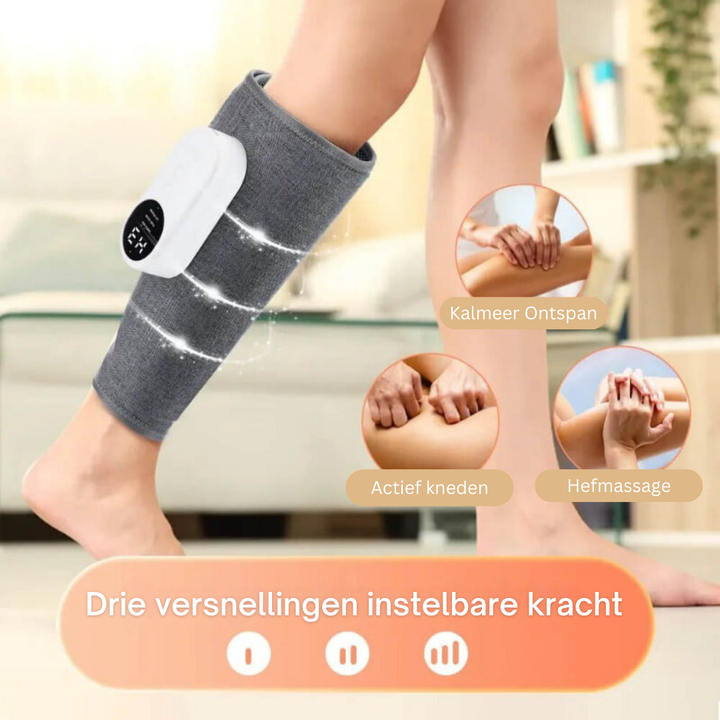 ComfortLegs beenmassageapparaat voor verlichting van pijn en zwelling, bevordert gezonde bloedsomloop in de benen.