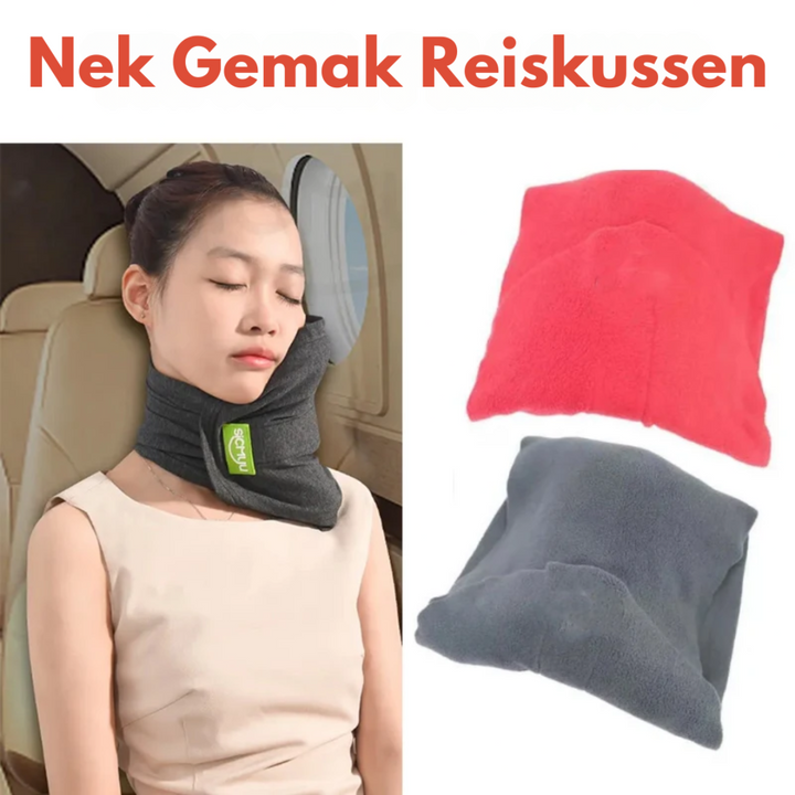 Compact ComfortNek reiskussen, makkelijk mee te nemen. Biedt superieure neksteun op elke reis.