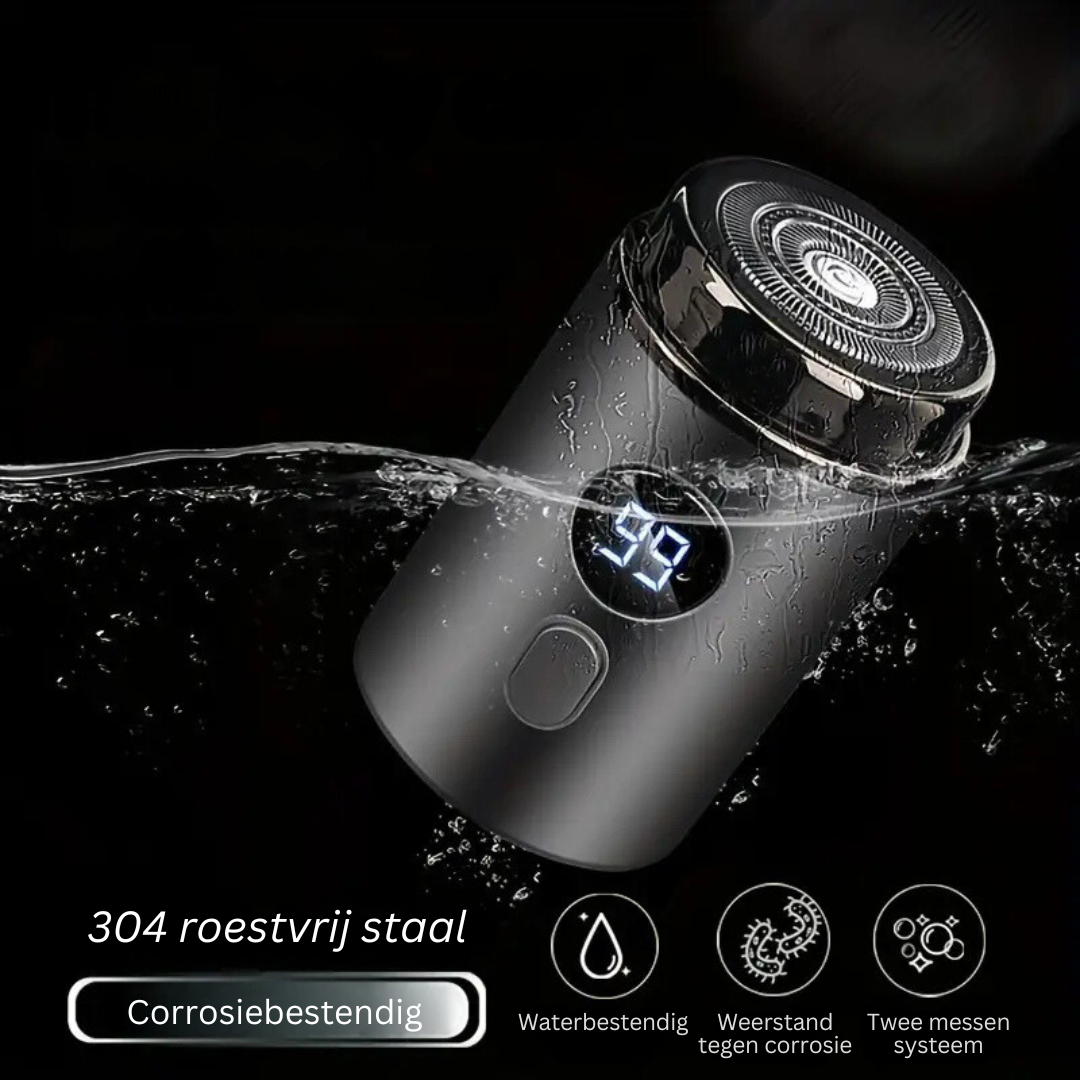 Compact elektrisch mini scheerapparaat voor mannen. USB oplaadbaar, waterproof voor glad en pijnloos reisscheren.