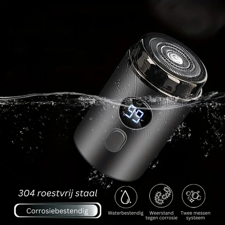 Compact elektrisch mini scheerapparaat voor mannen. USB oplaadbaar, waterproof voor glad en pijnloos reisscheren.