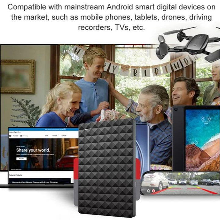 Stijlvolle, ultradunne 10TB externe harde schijf voor compacte, snelle en veilige dataopslag van computeraccessoires.
