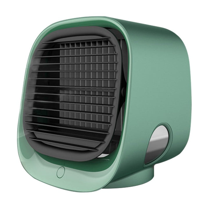 Draagbare, compacte luchtkoeler/bevochtiger, ideaal voor kantoor en thuis, met modern design voor comfort.