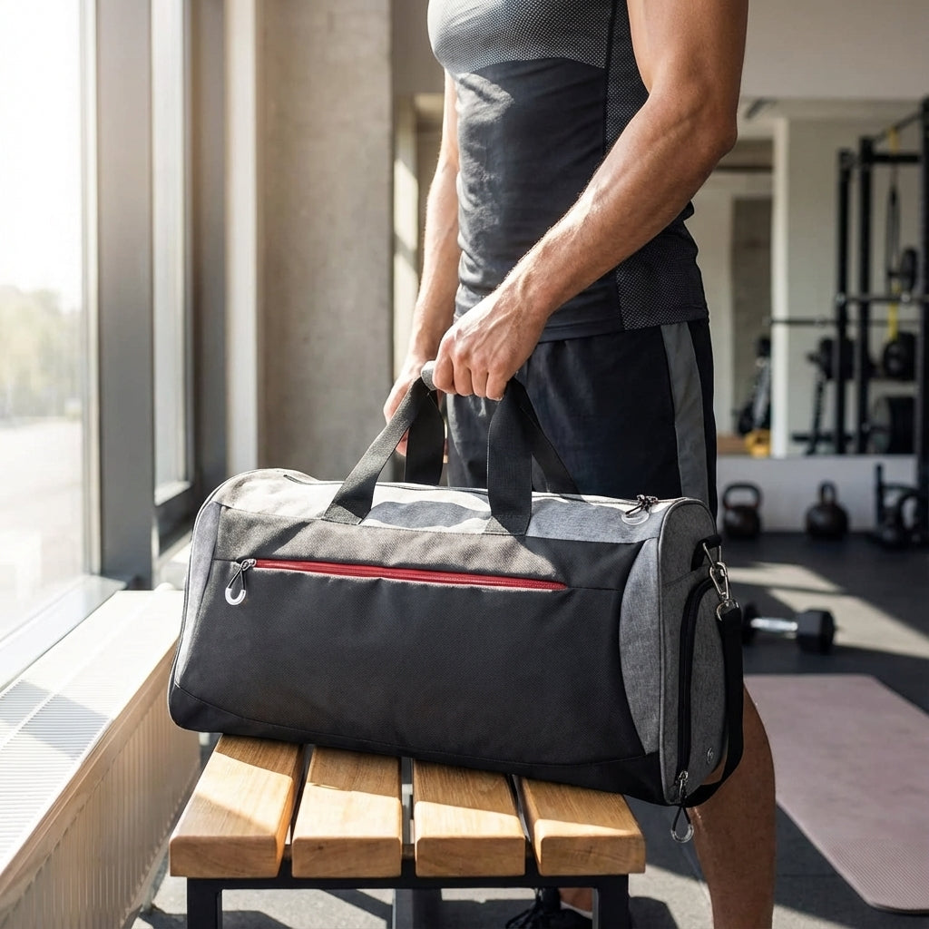Compacte 30L duffeltas TravelDry voor sport en reizen, ideaal als weekendtas of gymtas.