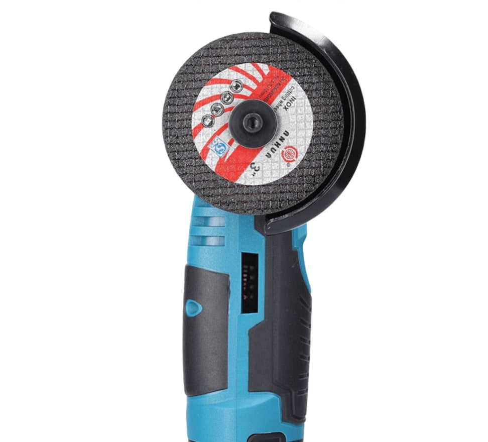 Ergonomische draadloze haakse slijper, ontworpen voor comfort en precisie bij langdurig gebruik.