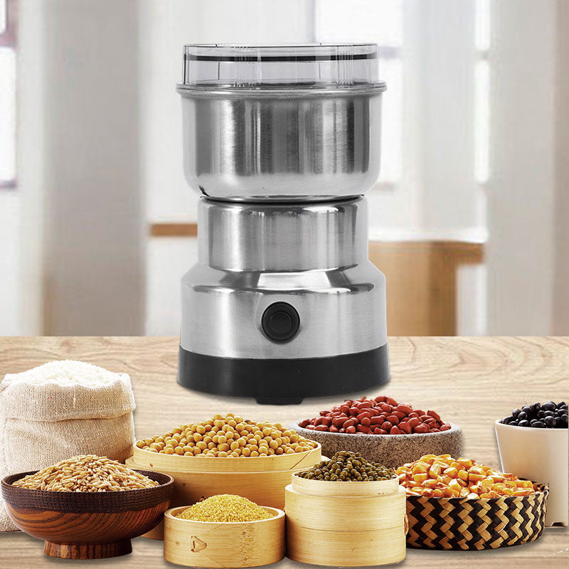 Compacte elektrische koffie- en kruidenmolen (300 ml) voor verse bonen en specerijen in de keuken.