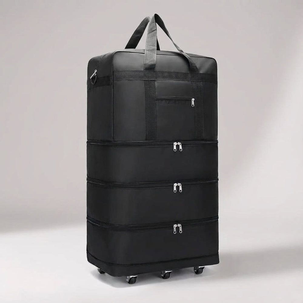 Vouwbare reistas ExpandRoll, uitbreidbaar en compact op te bergen. Perfecte ruimtebesparende reisbagage.