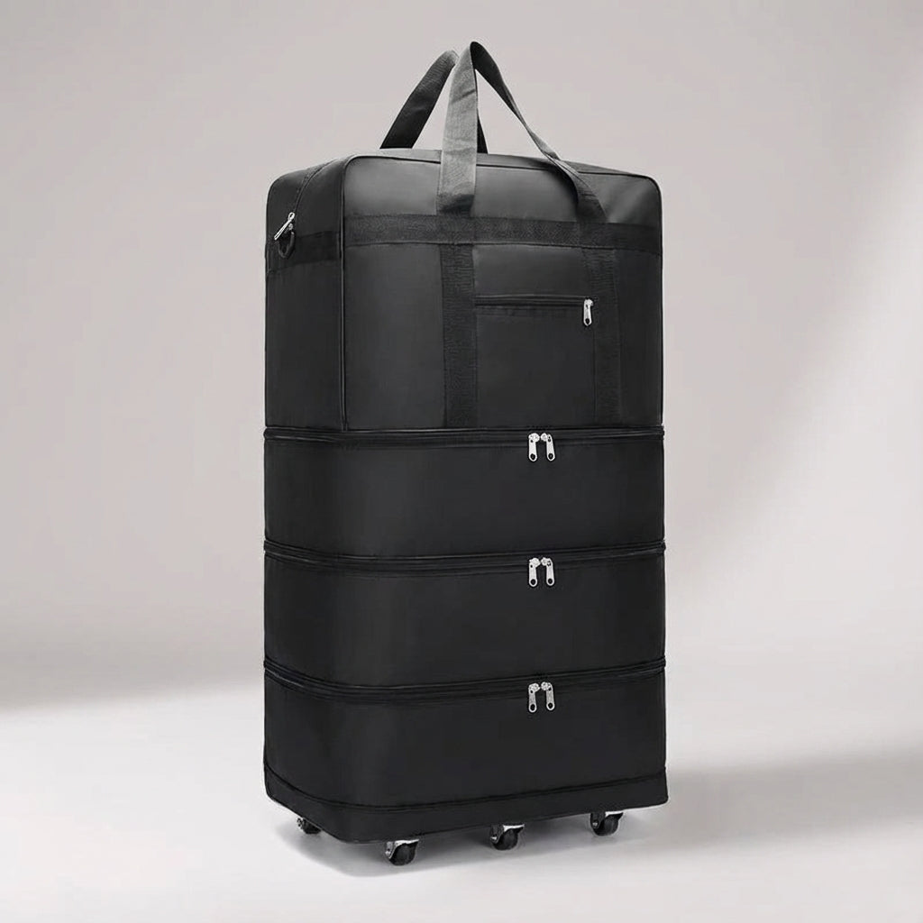Vouwbare reistas ExpandRoll, uitbreidbaar en compact op te bergen. Perfecte ruimtebesparende reisbagage.