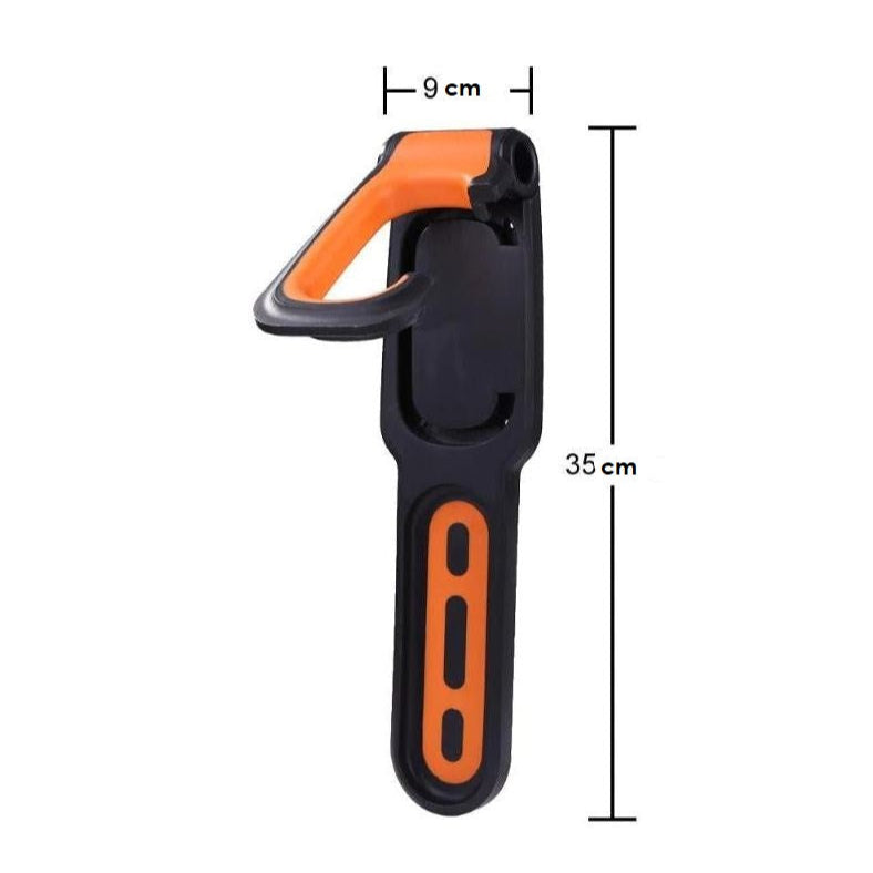 Zwarte compacte fiets wandhaak; een slimme oplossing voor verticale fietsenstalling, bespaart veel ruimte.