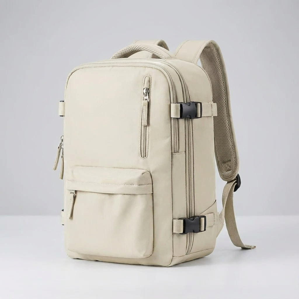 Slim ontworpen FlightTrek reisrugzak met veel georganiseerde vakken voor handbagage.