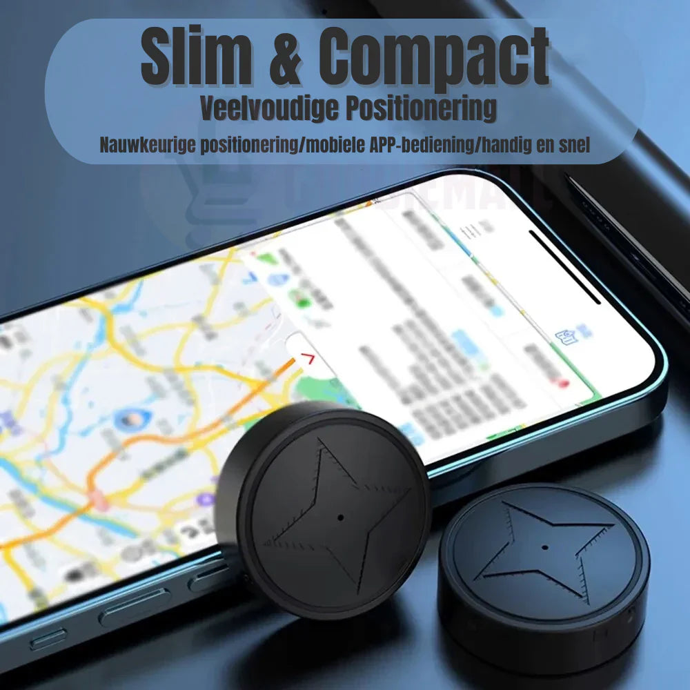 Magnetische GPS locator voor waardevolle spullen; compacte anti-diefstal tracker met real-time beveiliging en vindfunctie.