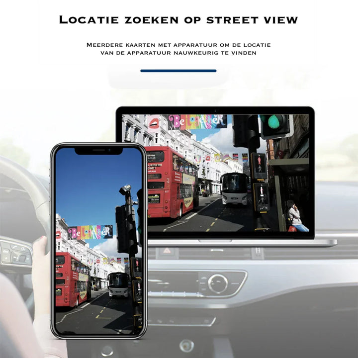 Real-time GPS tracker; compacte locator voor objecten en huisdieren, met snelle en accurate locatiebepaling via app.