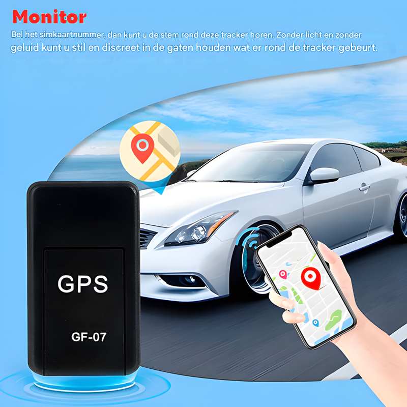 Kleine universele GPS tracker voor accurate locatiebepaling; uitermate geschikt als huisdier- of item tracker met realtime data.