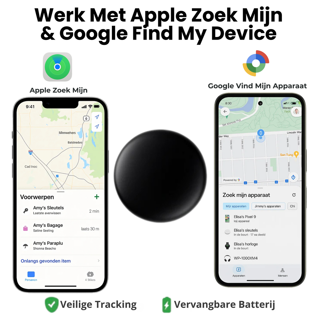 Draagbare, compacte GPS tracker voor real-time locatiebepaling en item beveiliging. Geen abonnement nodig.