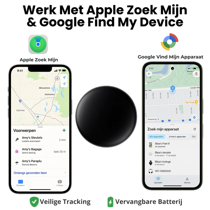 Draagbare, compacte GPS tracker voor real-time locatiebepaling en item beveiliging. Geen abonnement nodig.