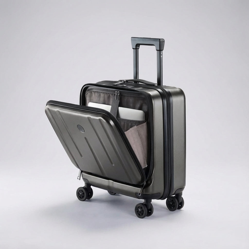 Duurzame carry-on koffer met veilig laptopvak, essentiële handbagage voor elke moderne reiziger.