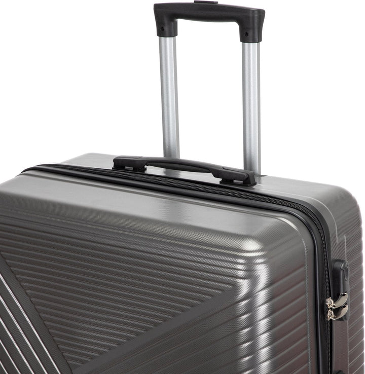 Compacte reiskoffer met 360° wielen en TSA slot, essentieel voor elke vliegvakantie.