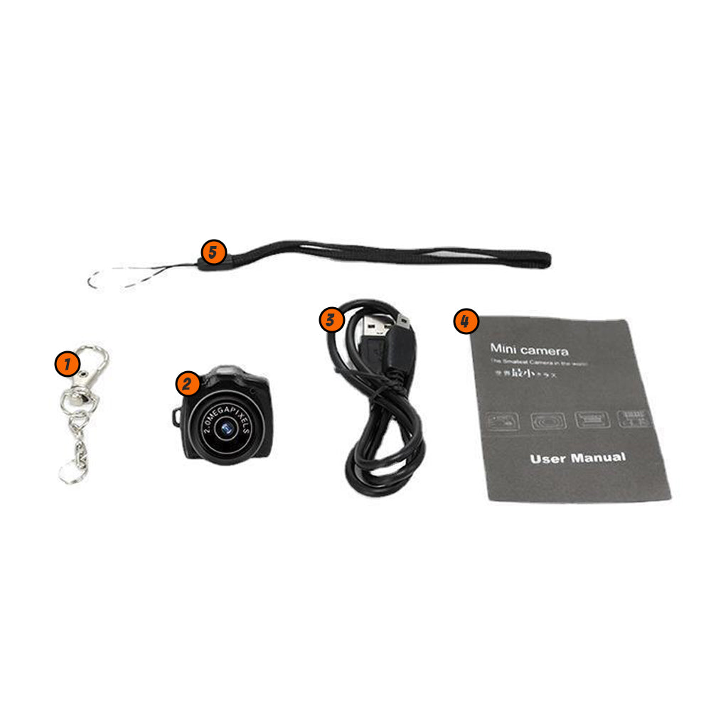 Compacte HD mini videocamera, draagbaar ontwerp met schokbestendige behuizing, ideaal voor scherpe 1080HD opnamen.