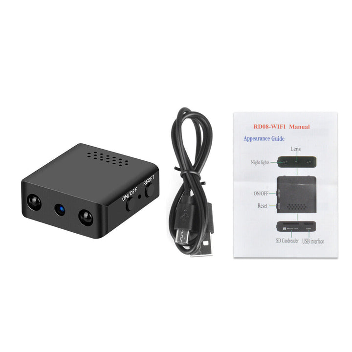 Compacte mini bewakingscamera, draadloos met HD-video en krachtig nachtzicht voor 24/7 bescherming.