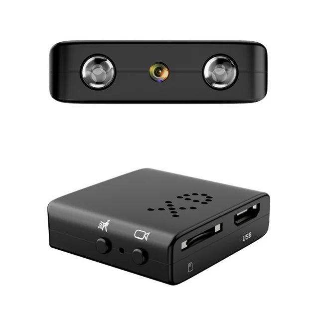 Micro HD WiFi camera met nachtzicht functie, essentiële beveiliging in een onopvallend formaat.