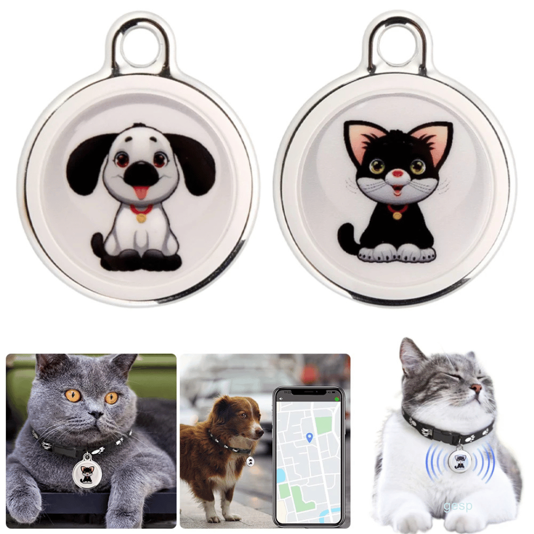 Hond draagt waterdichte GPS tracker aan halsband. Houd je hond veilig met deze bluetooth beveiliging.