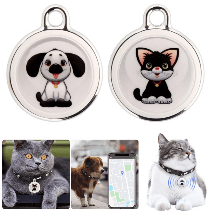 Hond draagt waterdichte GPS tracker aan halsband. Houd je hond veilig met deze bluetooth beveiliging.