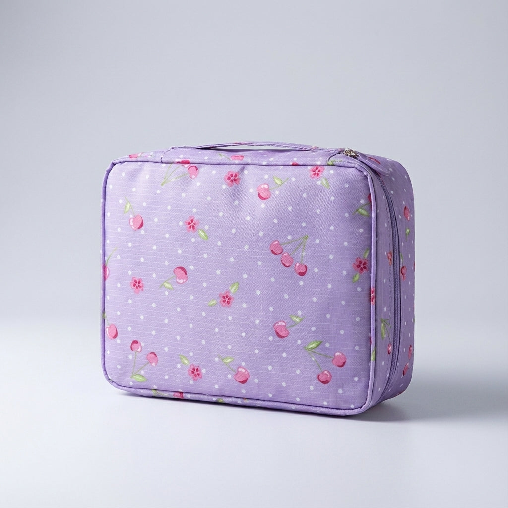 Compacte reistas voor dames cosmetica, met diverse vakjes voor optimale organisatie en overzicht.