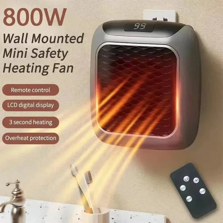 Witte compacte mini verwarmer, energiezuinig en draagbaar. Voor snelle, gerichte warmte in elke kamer.
