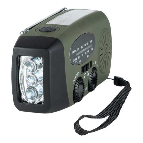 Multifunctionele Noodradio PowerSafe Mini met zaklamp en powerbank, onmisbaar voor noodgevallen en outdoor avonturen.