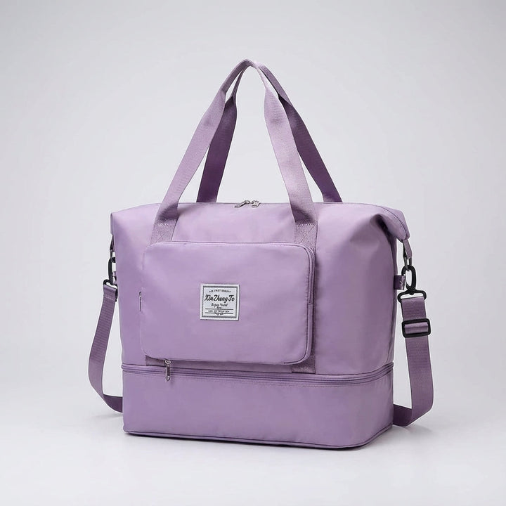 Praktische opvouwbare sporttas met trolleyhoes, perfect als handbagage of extra tas.