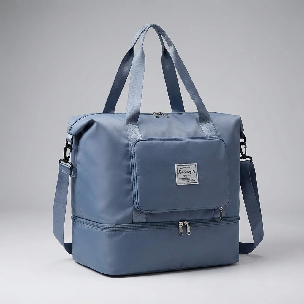 Flexibele handbagage reistas voor georganiseerd reizen, multi-functioneel en duurzaam.