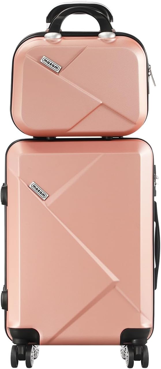 Roze JetTrek handbagagetrolley met 360° draaiwielen, voor moeiteloos manoeuvreren op reis.