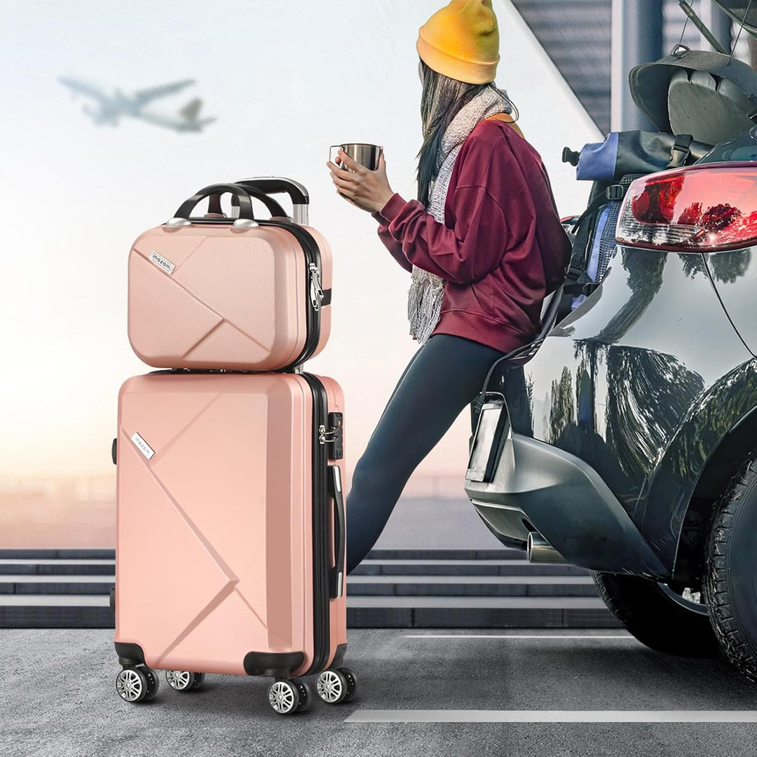 Praktische roze 2-delige JetTrek reisset, maakt compact reizen comfortabel en georganiseerd.