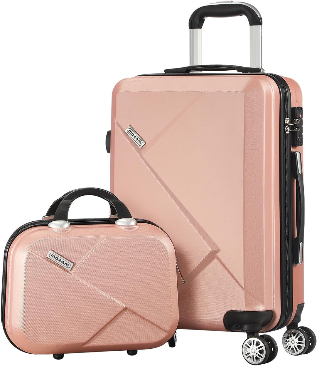 Roze JetTrek handbagageset met slimme vakken voor overzichtelijke opbergruimte in je reisbagage.