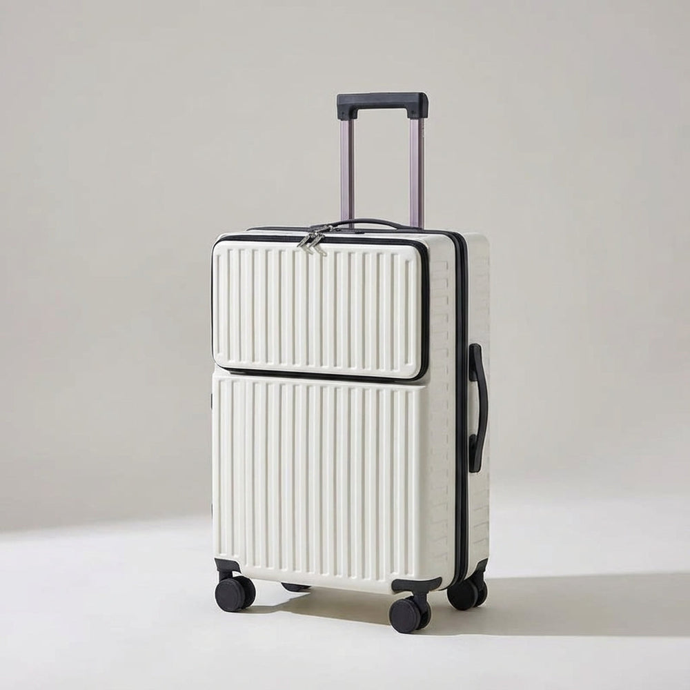 Lichtgewicht Travelift spinner koffer met voorvak, ideaal als handbagage voor zakelijk reizen.