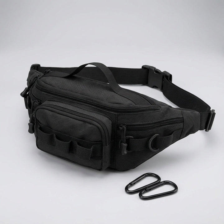 Veelzijdige tactische heuptas, ook als crossbodytas te dragen, praktisch voor stadsgebruik of als festivaltas.