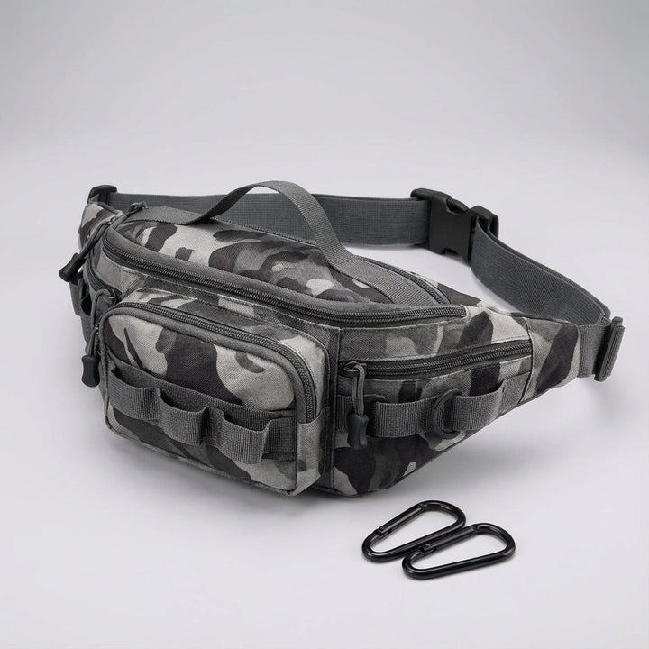 Compacte tactische heuptas met Molle-systeem voor extra uitbreiding en bevestiging van accessoires, functioneel outdoor.