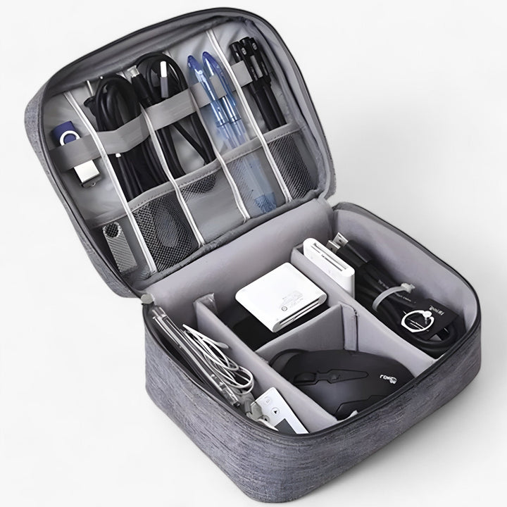 Waterafstotende gadget organizer, beschermt je tech-accessoires zoals opladers en oortjes tijdens elke reis.