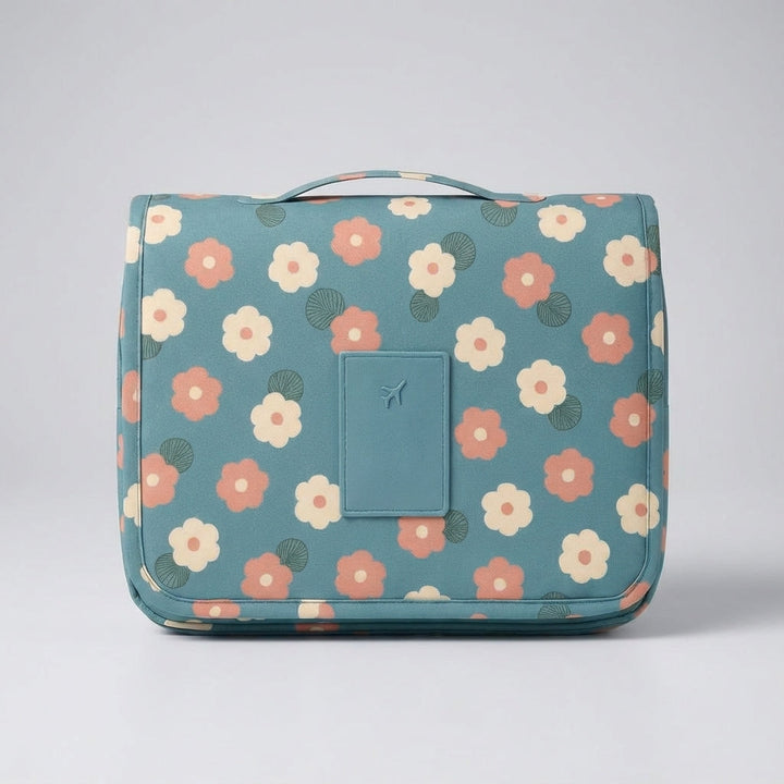 Toiletryx reis organizer met meerdere vakken voor cosmetica en toiletartikelen, handig voor elke reis.