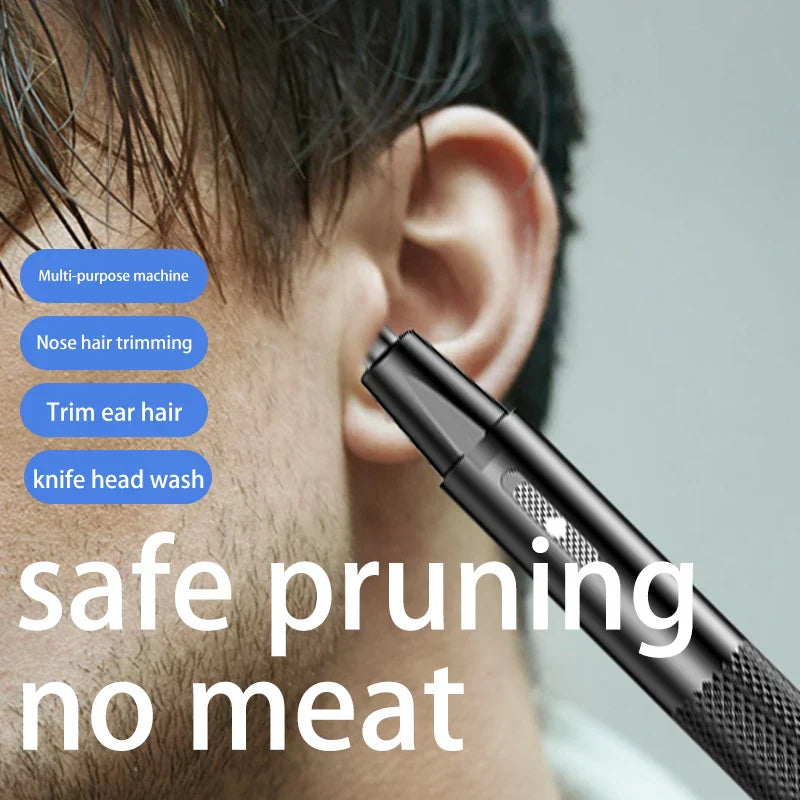 Draagbare TrimPro neus- en oorhaartrimmer, USB oplaadbaar. Perfect voor hygiëne en verzorging onderweg.